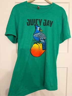 Legion Brewing Co. NC Juicy Jay Blue Jay Bird Green Tee size XS Women’s Old Logo